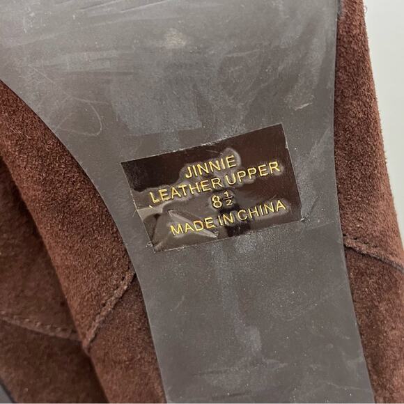 Steve Madden chocolate brown Jinnie suede heel booties size 8.5 - Picture 7 of 11